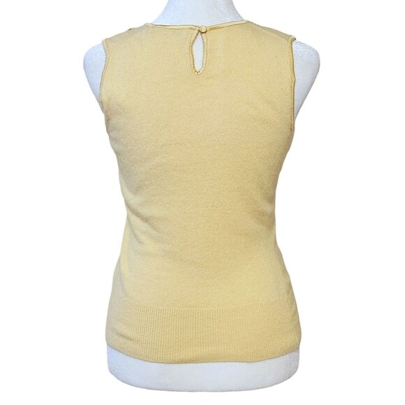 Banana Republic Sleeveless Sweater Yellow Angora Wool Blend Beaded Embroidery XS - Picture 4 of 10